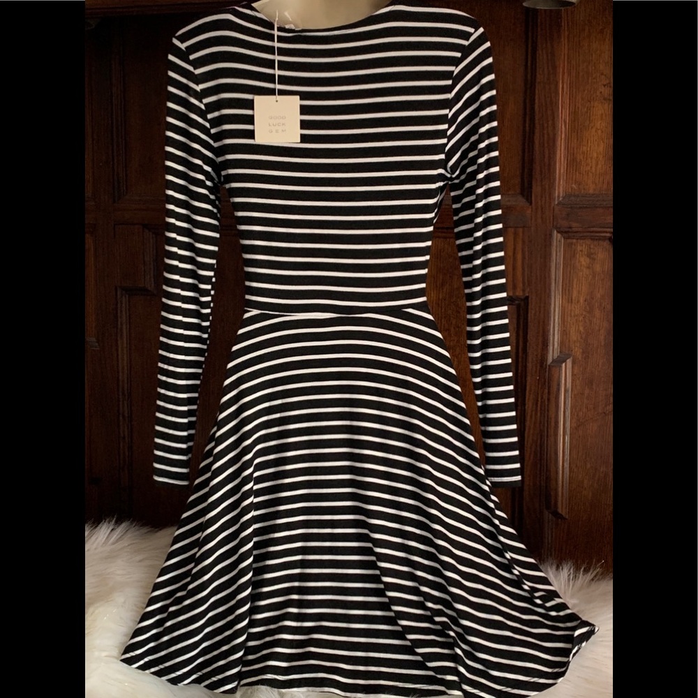 🖤 NWT Good Luck Gem Striped Dress 👗 - Picture 5 of 5
